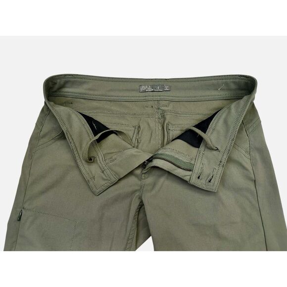 PRANA Size 8 Drawstring Snap Roll-Up Dark Green Pants Utility Outdoor Hiking - Picture 4 of 11